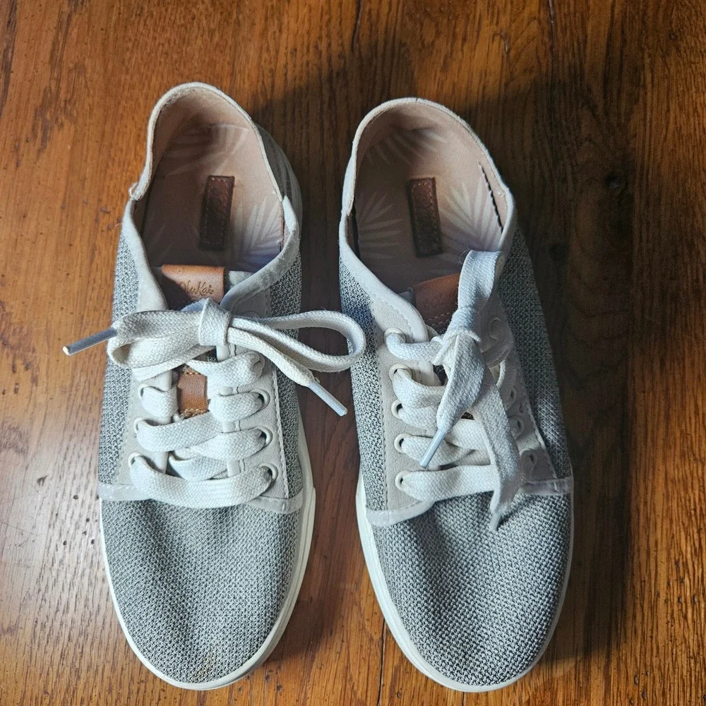 OluKai Pehuea Li‎ Womens 6 Grey Taupe Mesh Lace Up Sneakers 20379-2020